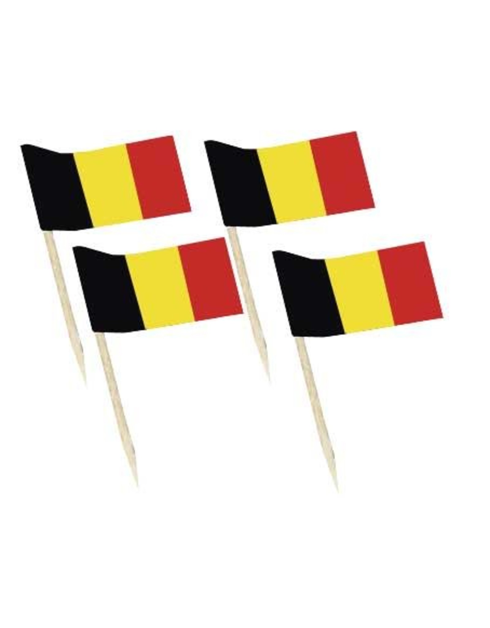 Vlaggetjes Zwart/Geel/Rood (7 cm, 50 stuks)