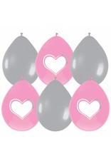 Ballonnen Babygirl Beschrijfbaar (30 cm, 6 stuks)