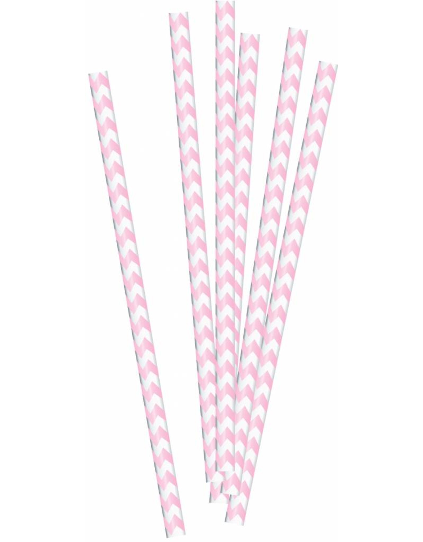 Papieren Rietjes Babyroze (20 stuks)