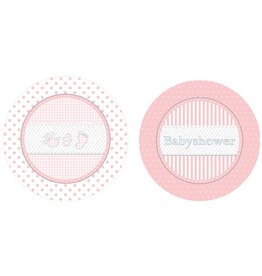 Bordjes Babyshower Meisje (18 cm, 8 stuks)