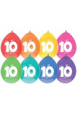 Ballonnen Cijfer 10 (30 cm, 8 stuks)