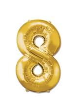 Folie Ballon Cijfer 8 Goud (92 Cm)
