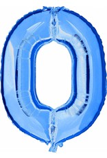 Folie Ballon Cijfer 0 Blauw (1 Meter)