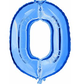 Folie Ballon Cijfer 0 Blauw (1 Meter)