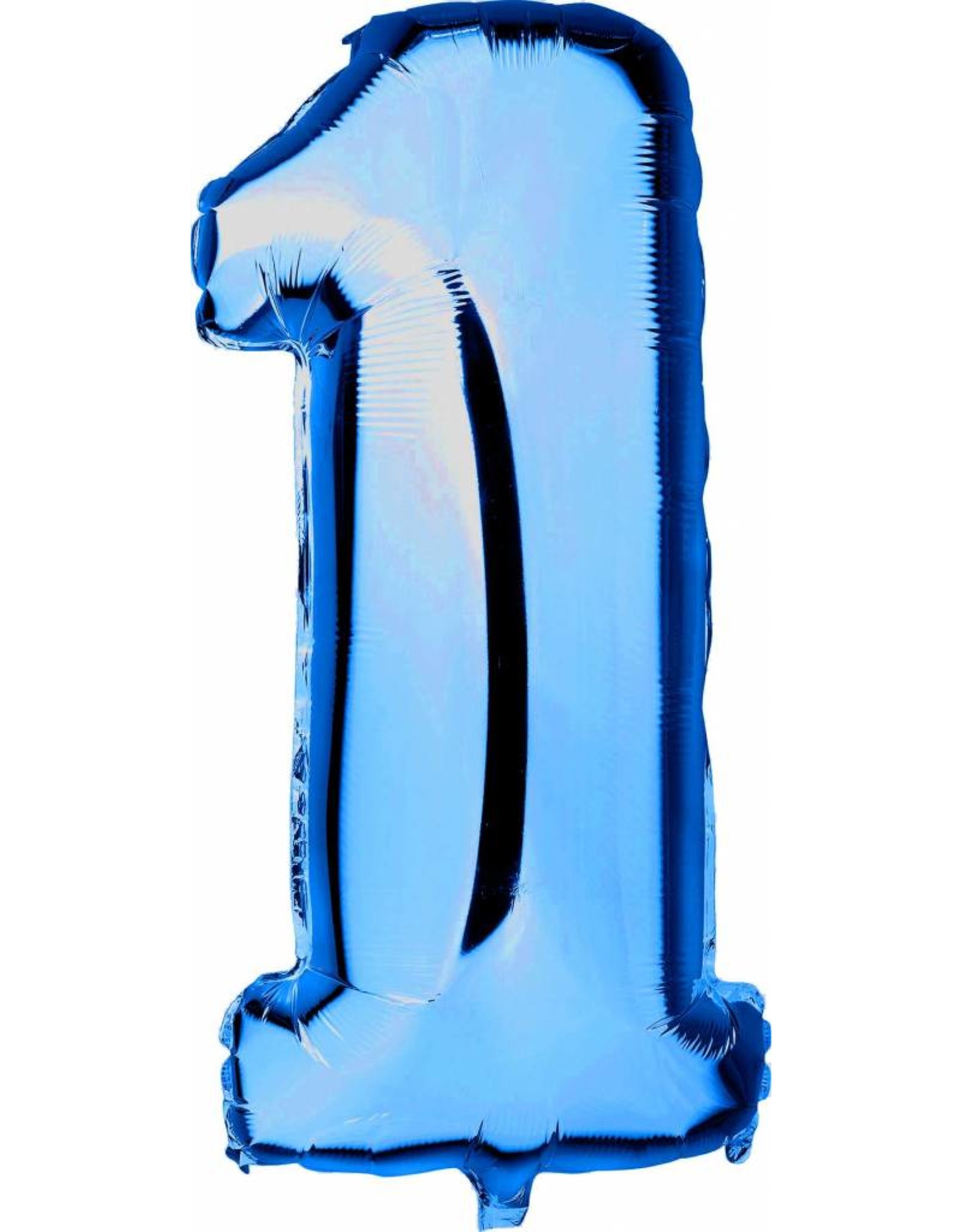 Folie Ballon Cijfer 1 Blauw (1 Meter)