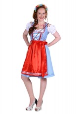 Dirndl jurk ''Lisa'', Blauw-Rood