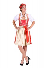 Dirndl jurk ''Viktoria'', Rood-Goud