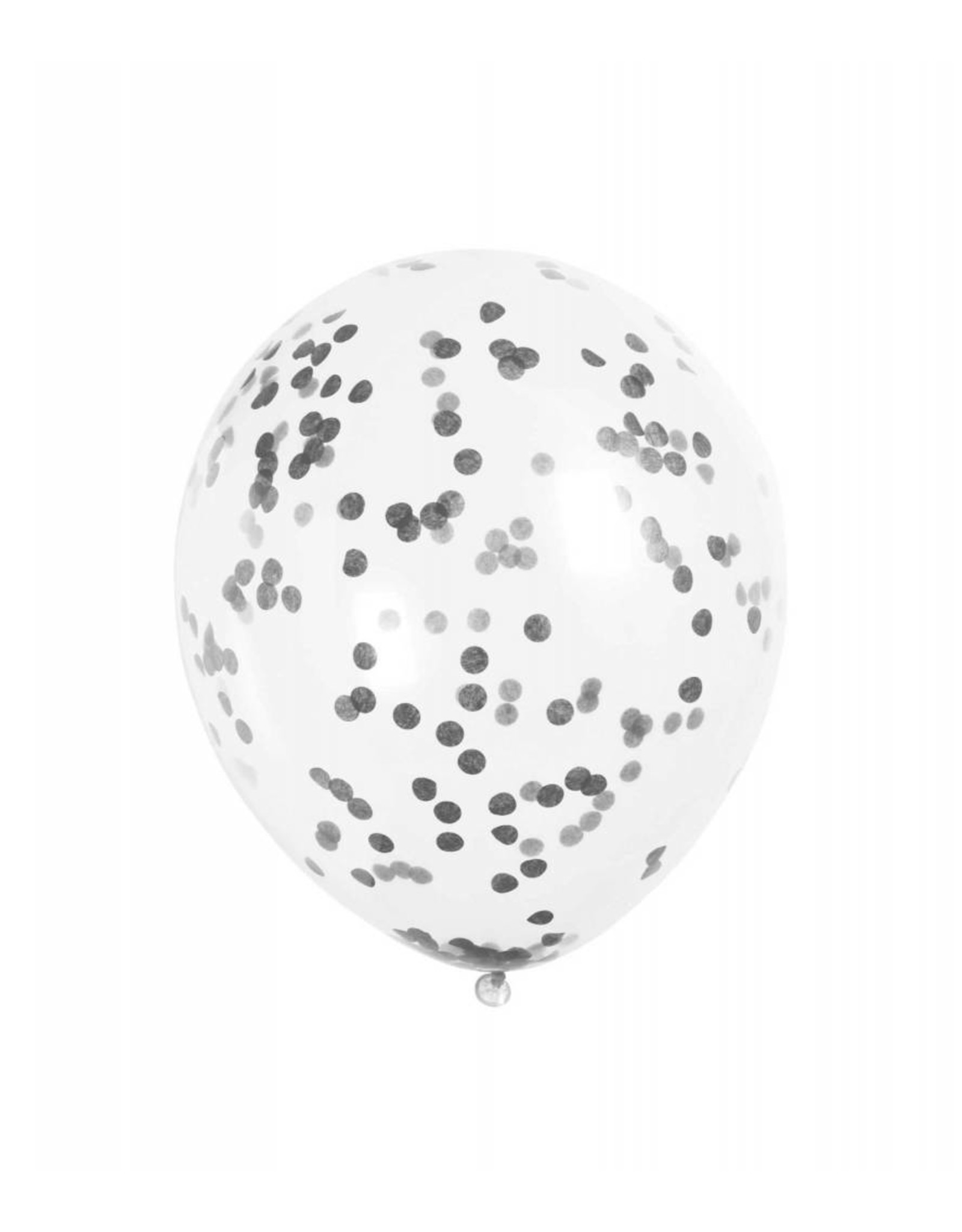 Ballon Transparant met Zwarte Confetti (30 cm, 6 stuks)