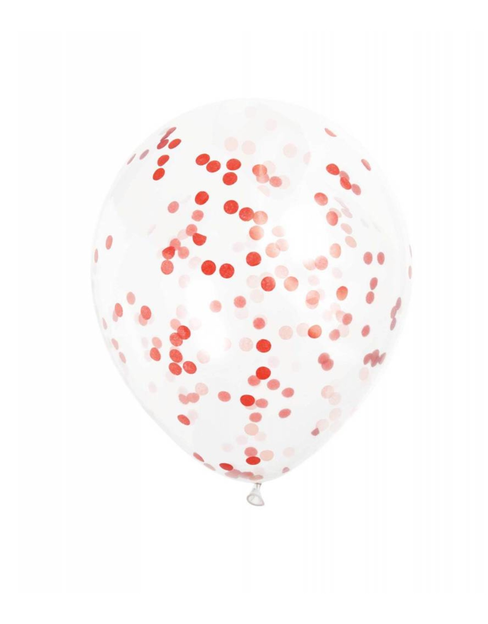 Ballon Transparant met Rode Confetti (30 cm, 6 stuks)