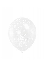 Ballon Transparant met Witte Confetti (30 cm, 6 stuks)