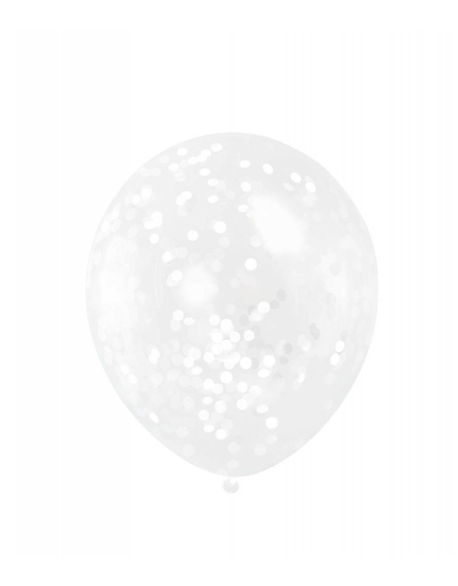 Ballon Transparant met Witte Confetti (30 cm, 6 stuks)