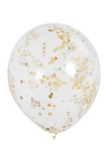 Ballon Transparant met Gouden Confetti (30 cm, 6 stuks)
