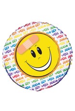 Folie Ballon Get Well met Smiley (45 cm)