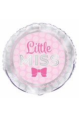 Folie Ballon little Miss, Lichtroze (45 cm)