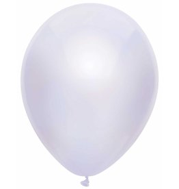 Ballonnen Uni Metallic Wit (30 cm, 10 stuks)