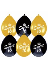 Ballonnen Sweet 16 (30 cm, 6 stuks)