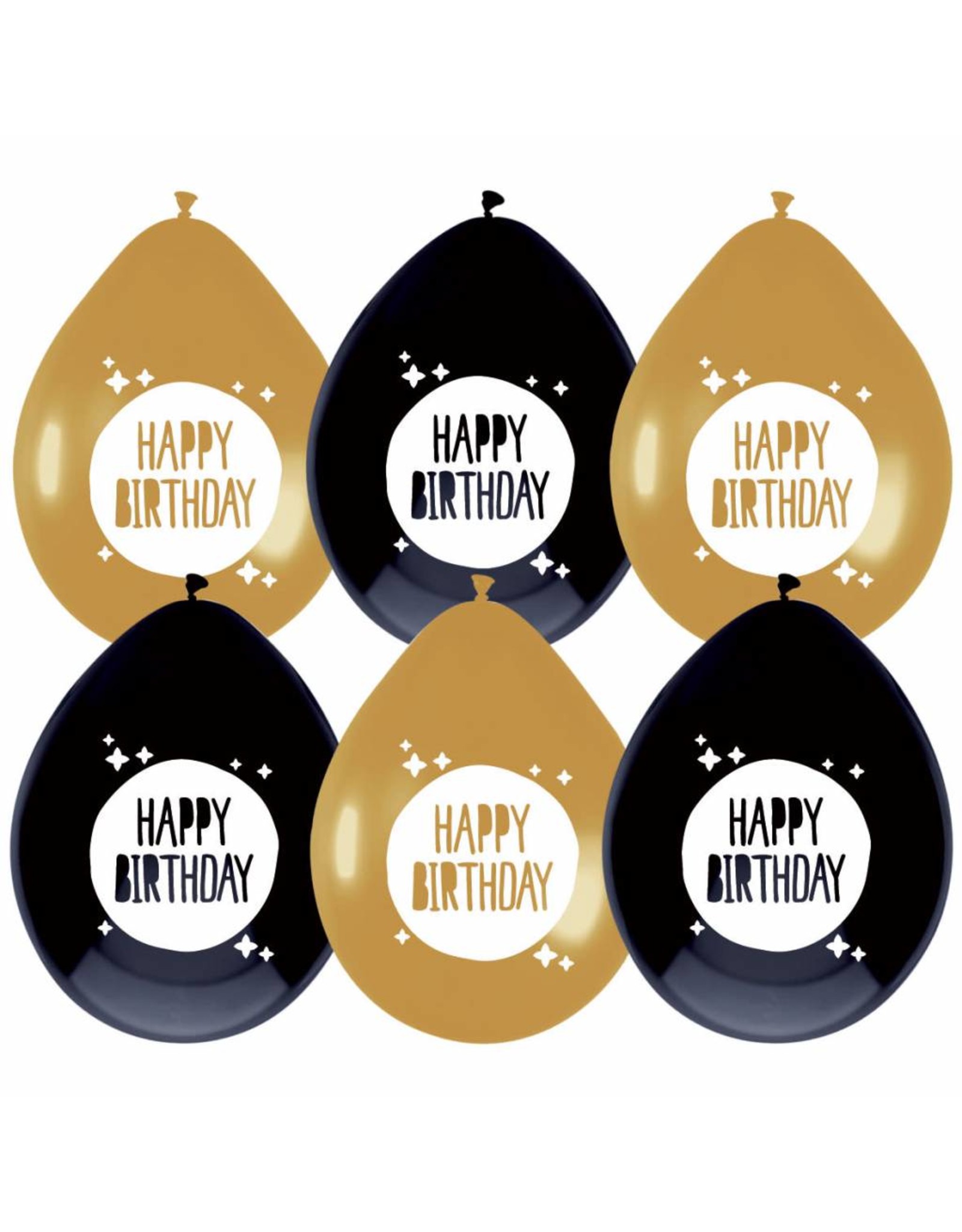 Ballonnen Festive Gold Hip Hip Hooray (6 stuks)