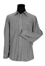 Tiroler Herenblouse Ruit, Zwart-Wit