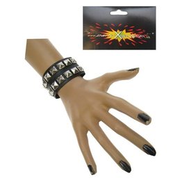 Punk armband 2 rijen nagels