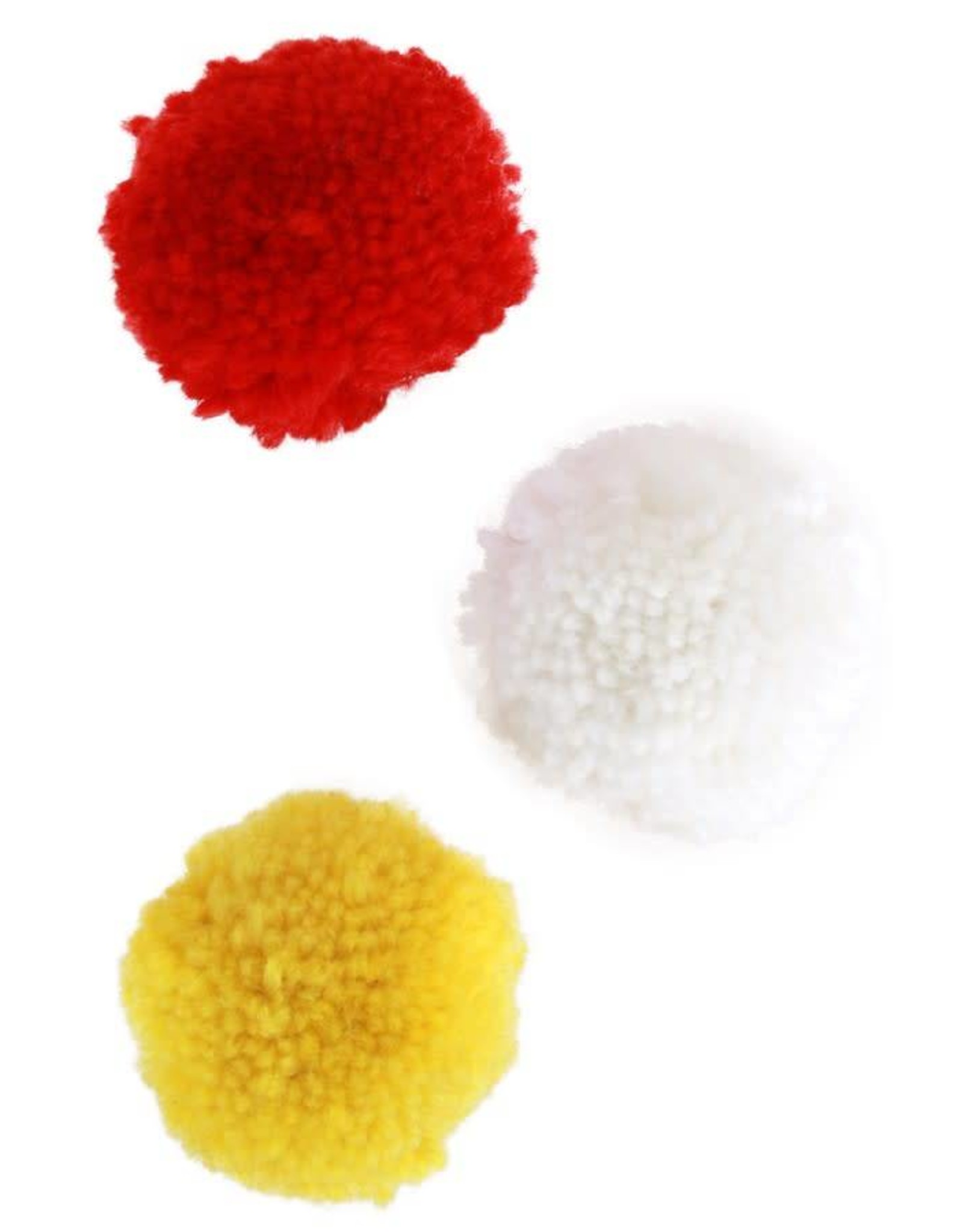 Pom pom 5cm rd-wt-gl 12 stuks