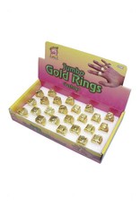 Assortiment van 24 Ringen, goud kleur, prijs per stuk