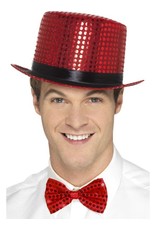 Sequin Hoge hoed, Rood, met flexibele band