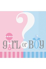 Gender Reveal Servetten (20 stuks)