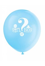 Gender Reveal Ballonnen (30 cm, 8 stuks), 1 zijde bedrukt