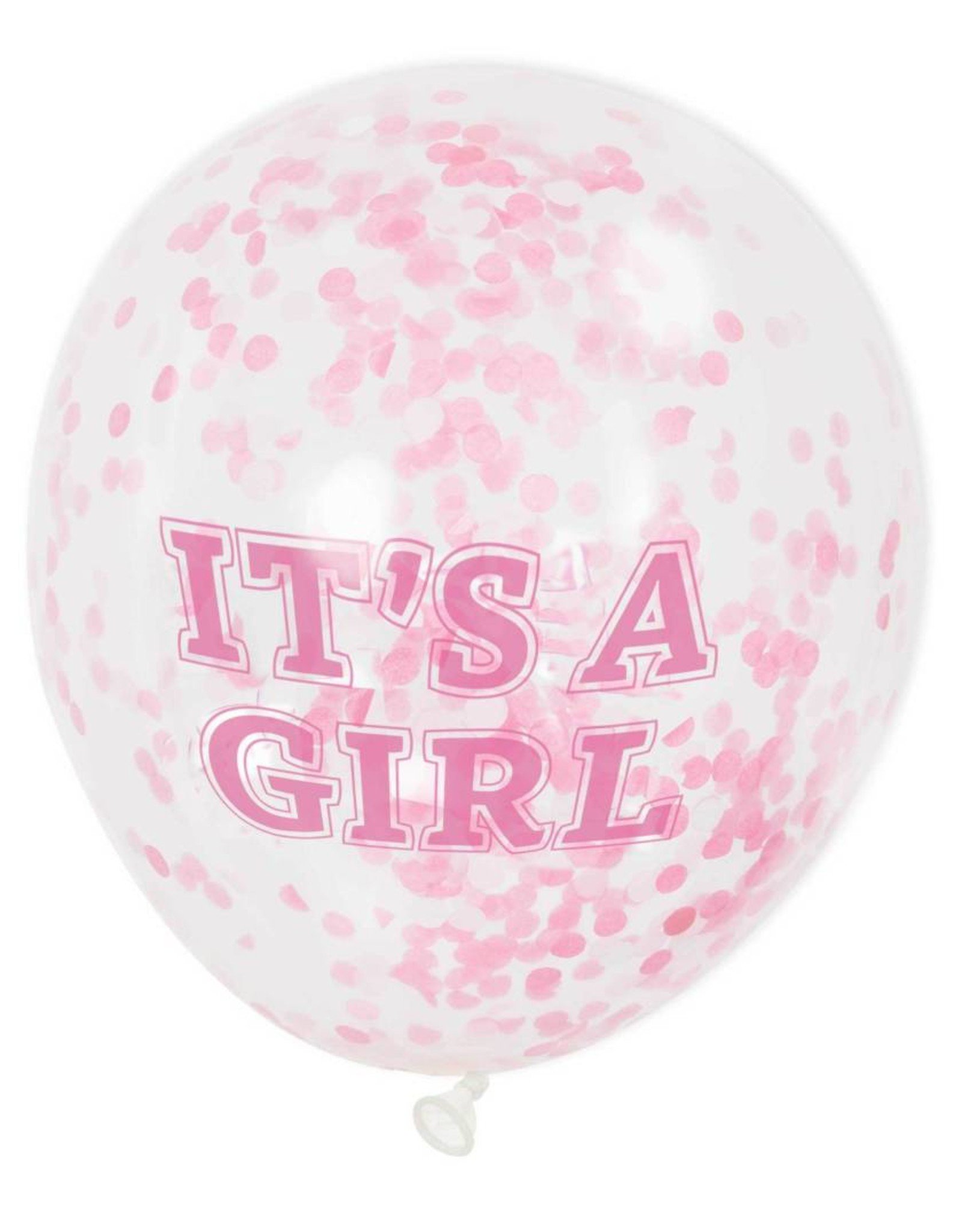 Ballon Transparant met Roze Confetti (30 cm, 6 stuks)