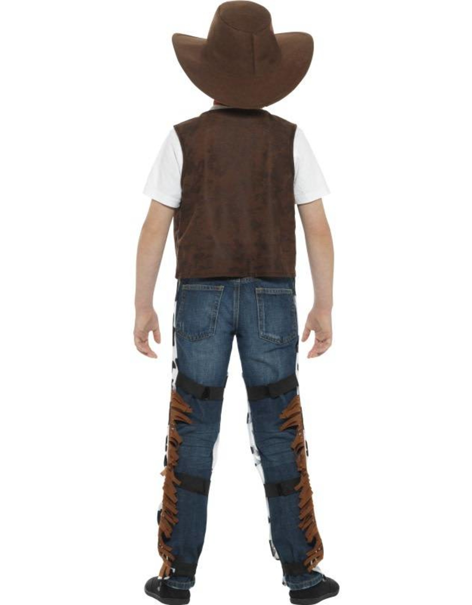 Texan Cowboy Outfit kind, Bruin, met hoed, riem en badge