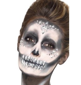 Smiffys Make-Up FX, Silver, gezichtsjuwelen, glimmers