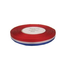 Medaille Lint Rood/Wit/Blauw 25 meter op rol 10 mm