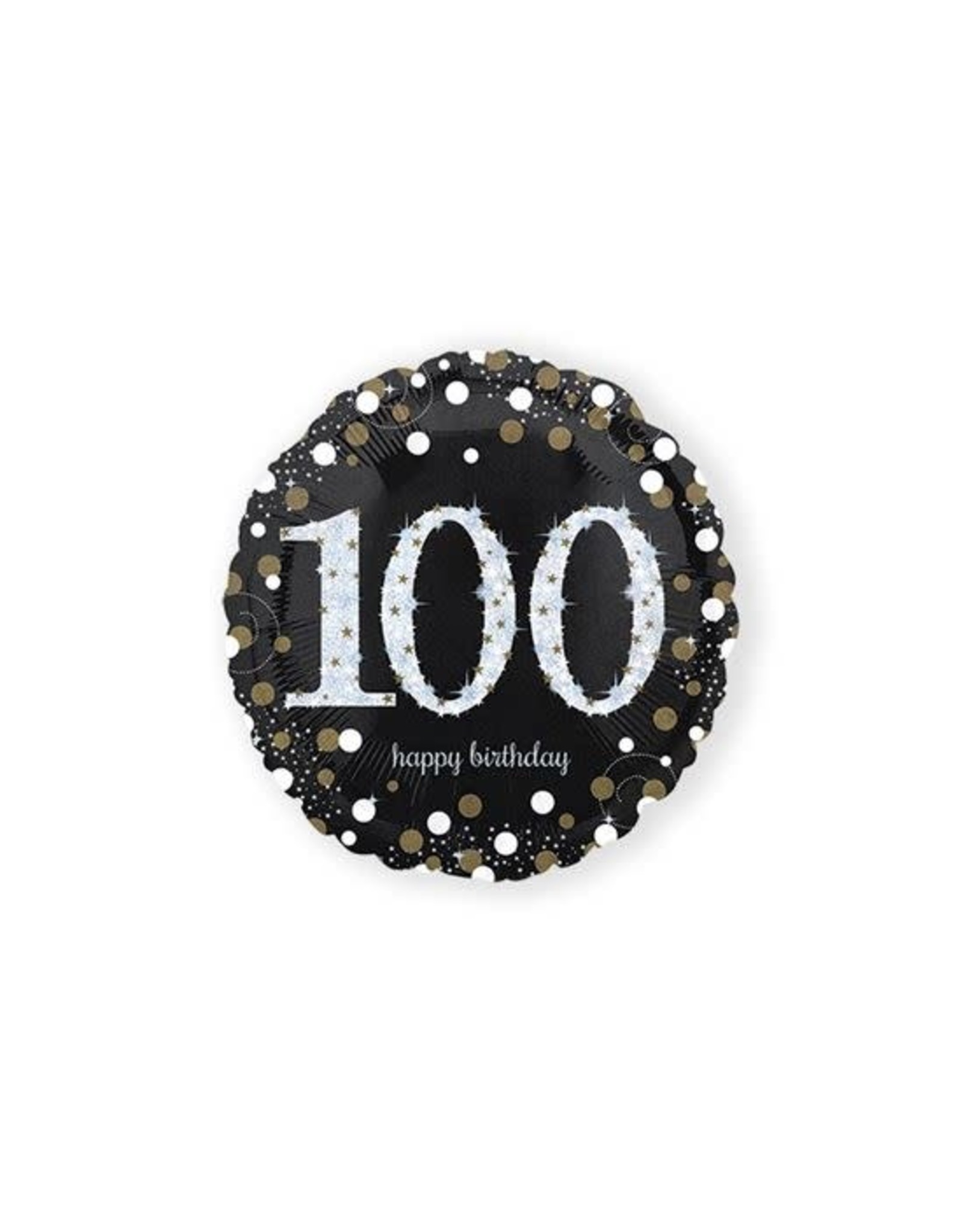 Folieballon Sparkling Gold 100 jaar (45 cm)