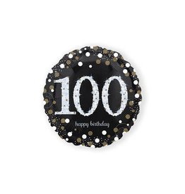 Folieballon Sparkling Gold 100 jaar (45 cm)