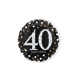 Folieballon Sparkling Gold 40 jaar (45 cm)