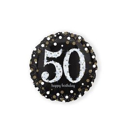 Folieballon Sparkling Gold 50 jaar (45 cm)