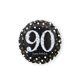 Folieballon Sparkling Gold 90 jaar (45 cm)