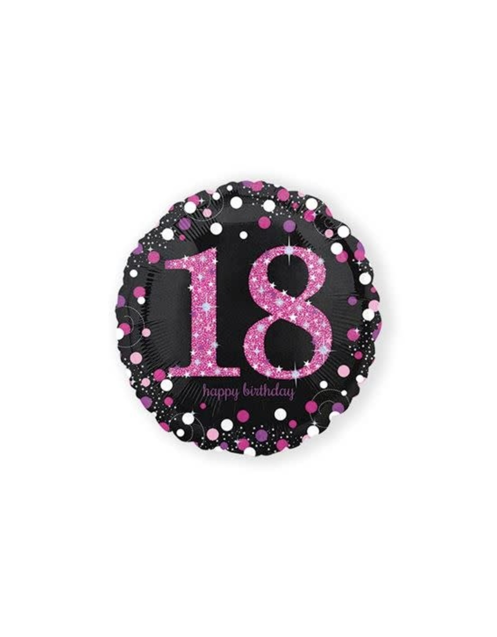 Folieballon Sparkling Pink 18 jaar (45 cm)