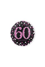 Folieballon Sparkling Pink 60 jaar (45 cm)