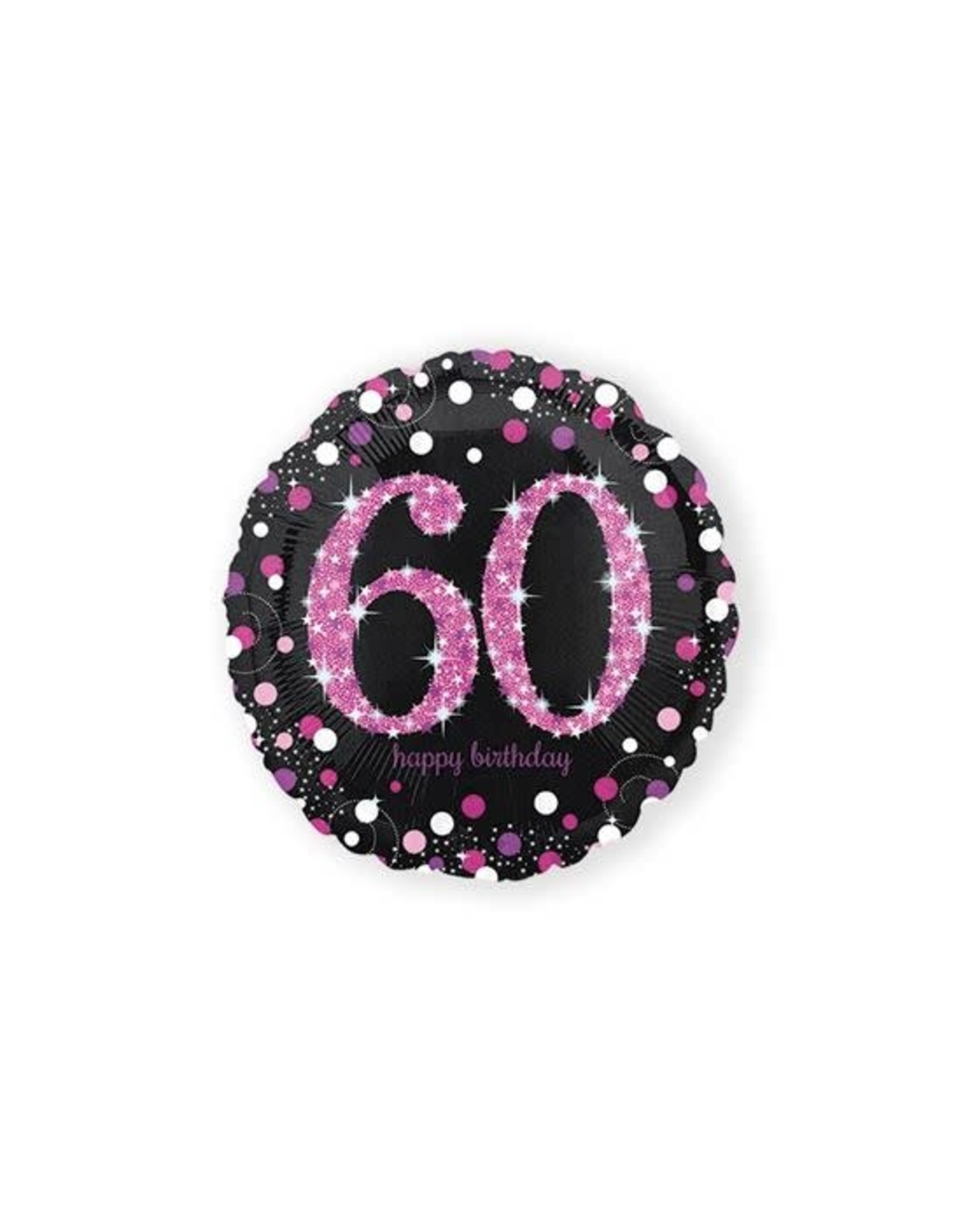 Folieballon Sparkling Pink 60 jaar (45 cm)