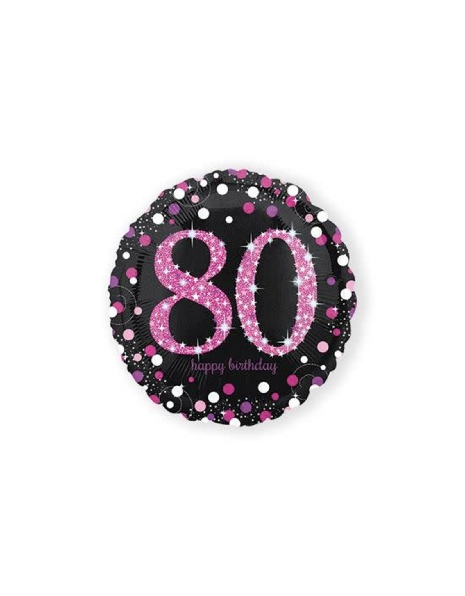 Folieballon Sparkling Pink 80 jaar (45 cm)