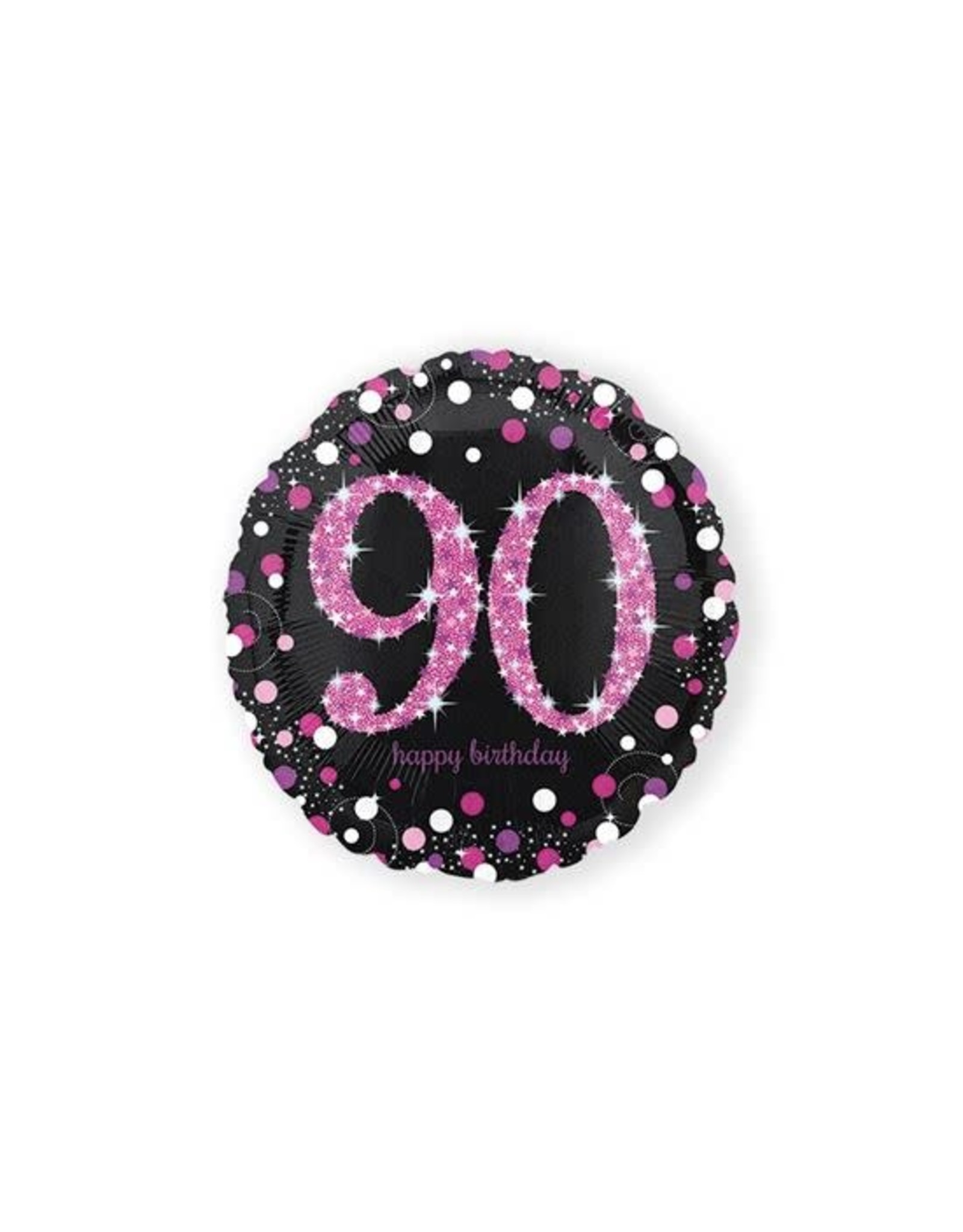 Folieballon Sparkling Pink 90 jaar (45 cm)