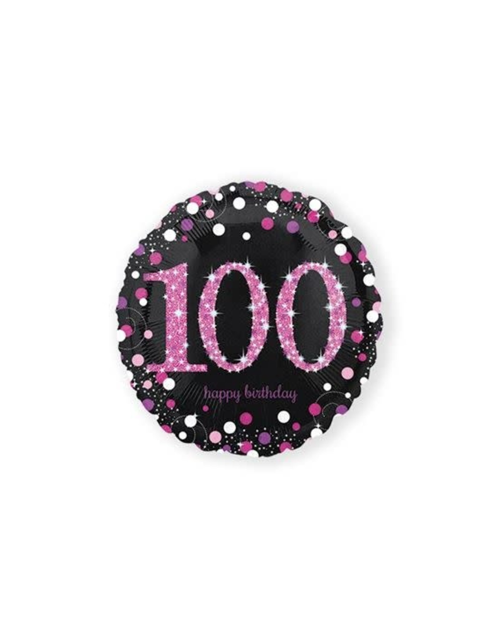 Folieballon Sparkling Pink 100 jaar (45 cm)