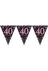 Vlaggenlijn Sparkling Pink 40 jaar (4 m)