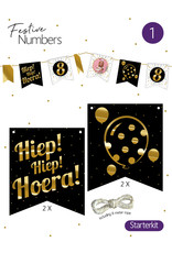 Festive Numbers Starter Kit - Hiep Hiep Hoera (4 stuks + lijn)