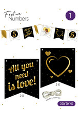 Festive Numbers Starter Kit - Love (4 stuks + lijn)