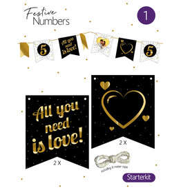 Festive Numbers Starter Kit - Love (4 stuks + lijn)