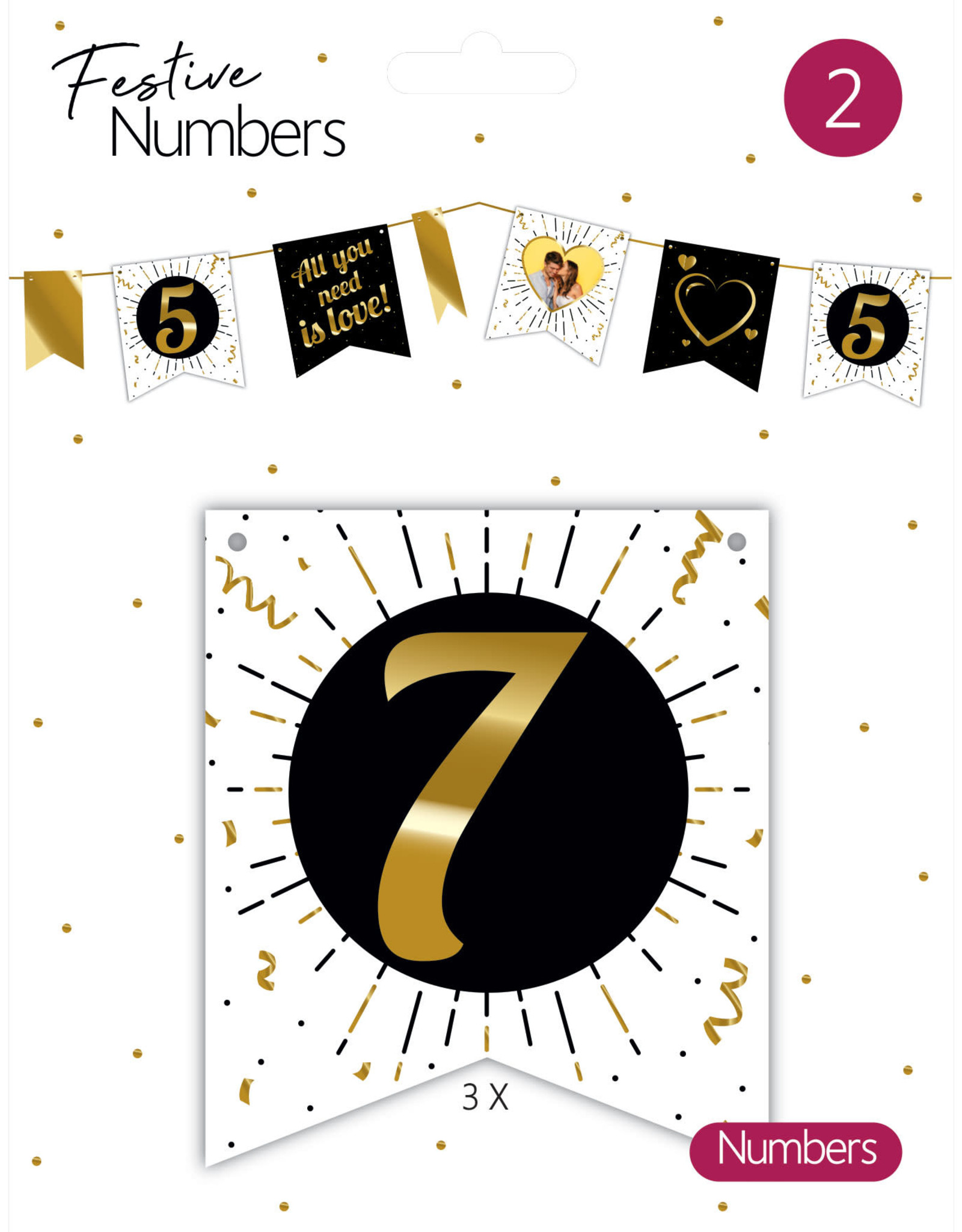 Festive Numbers Cijfer 7 (3 stuks)