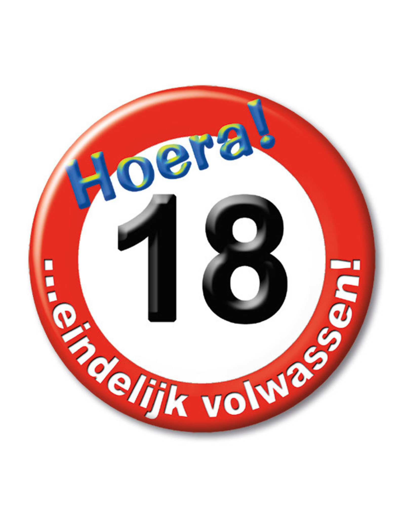 Button Klein - 18 Jaar Verkeersbord