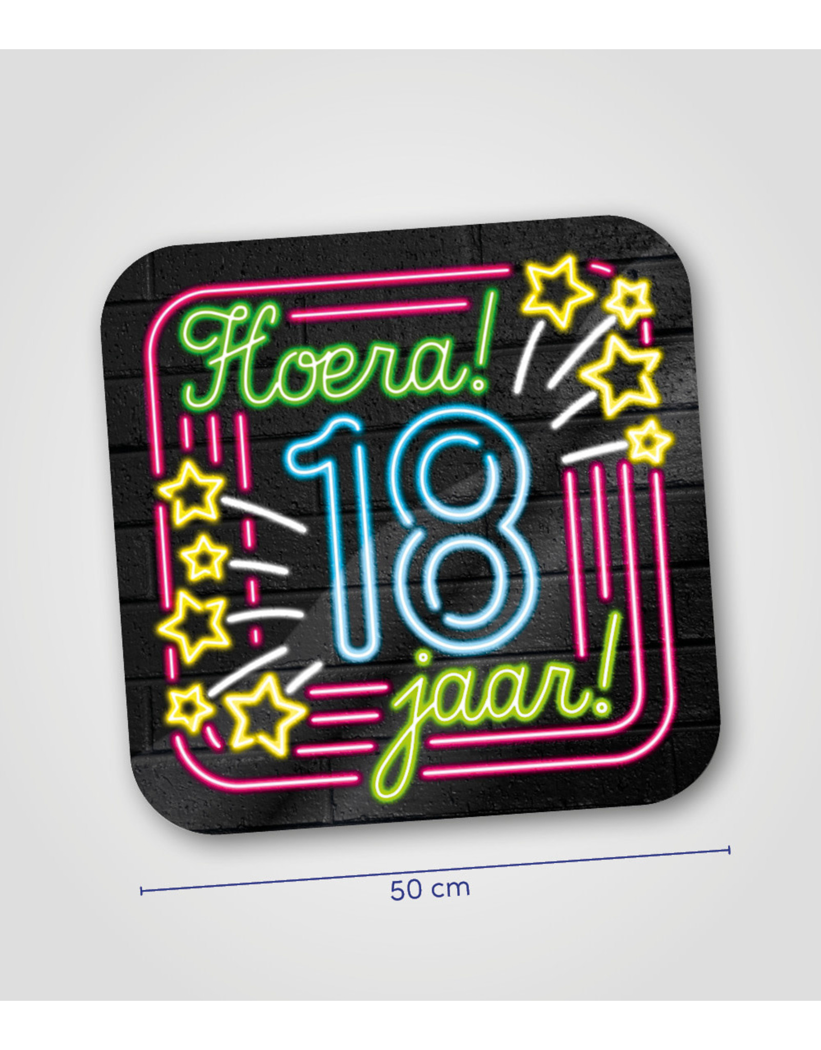 Huldeschild Neon - 18 jaar